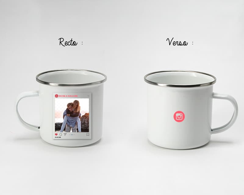 Mug émaillé personnalisé photo - Instagram