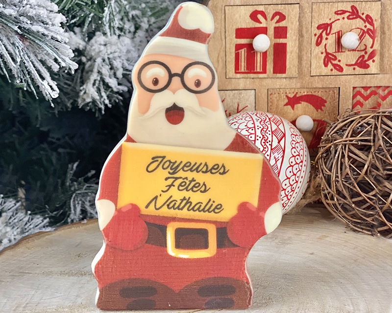 Père noël en chocolat personnalisé