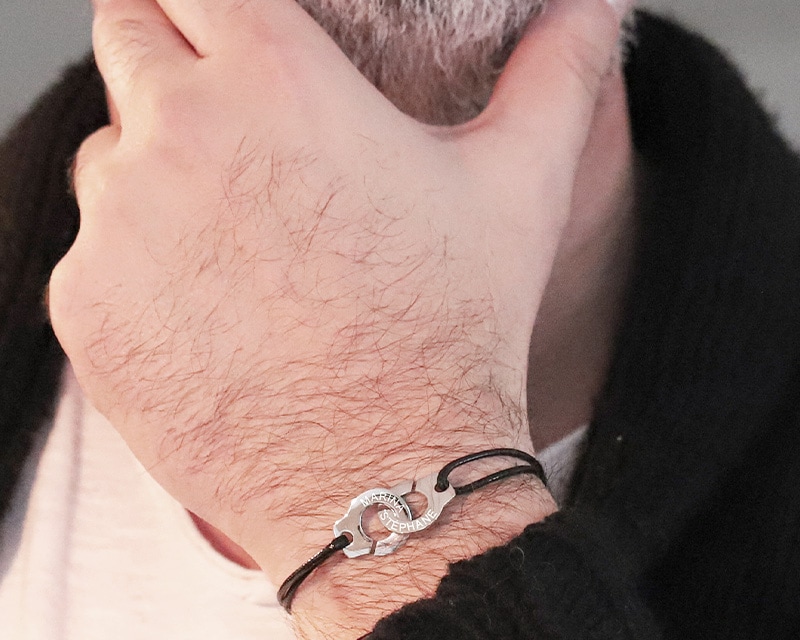 Bracelet menottes personnalisé pour homme