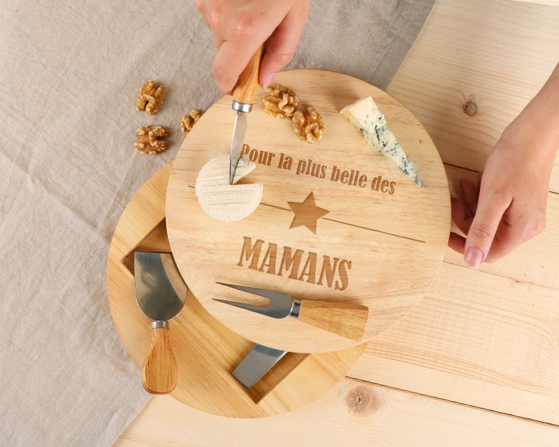 Set à fromage personnalisé en bois - Prénom