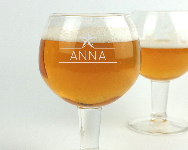 Verre à bière personnalisé ballon - Prénom