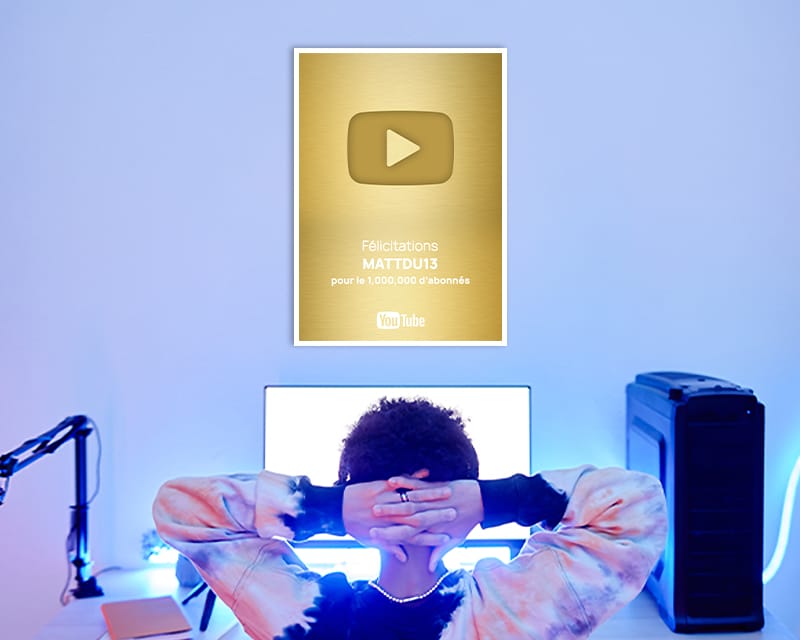 Trophée YouTube personnalisé