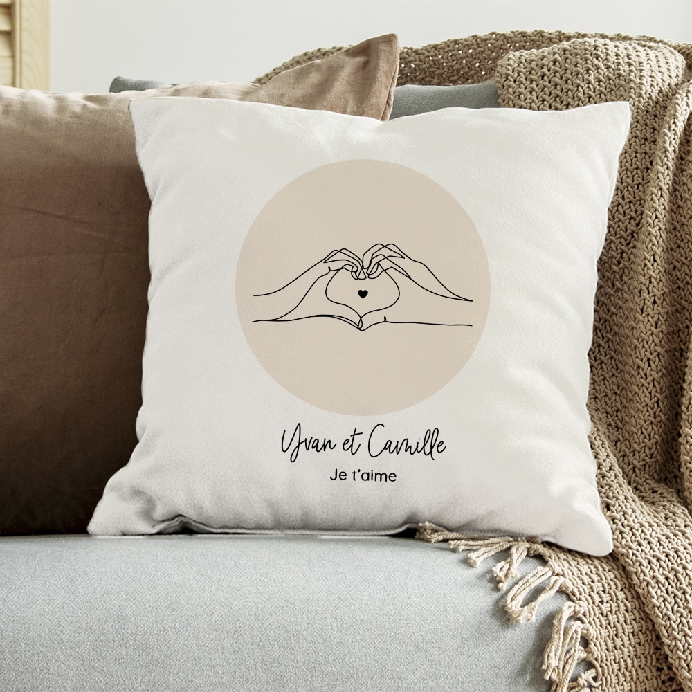 Coussin personnalisé - Dessin au trait