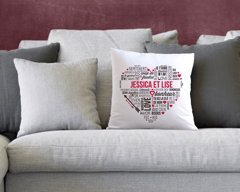 Coussin personnalisé couple - Mots d'Amour