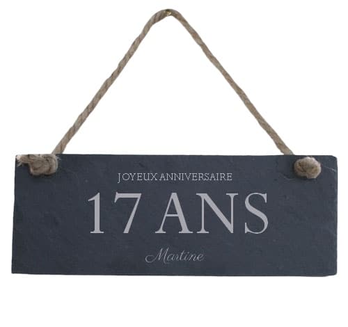 Plaque de porte en ardoise femme 17 ans