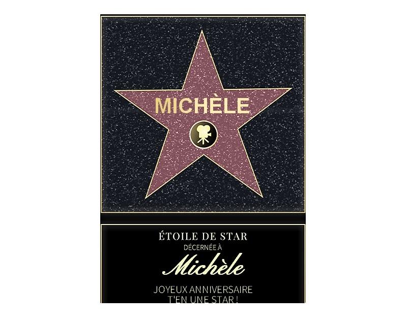 Affiche etoile de star personnalisée pour une Michèle