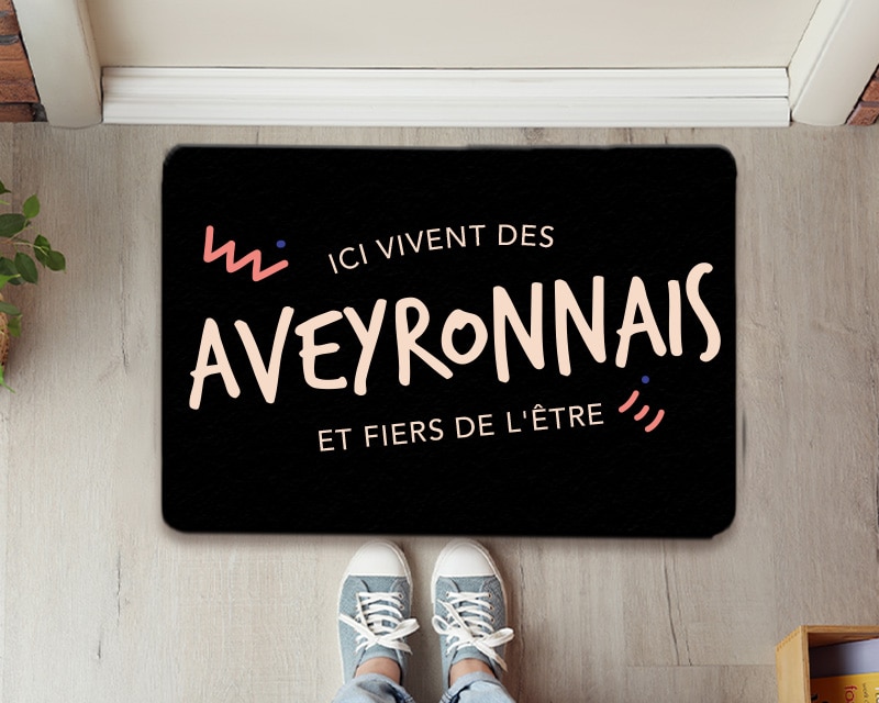 Paillasson personnalisé - Ici vivent des Aveyronnais