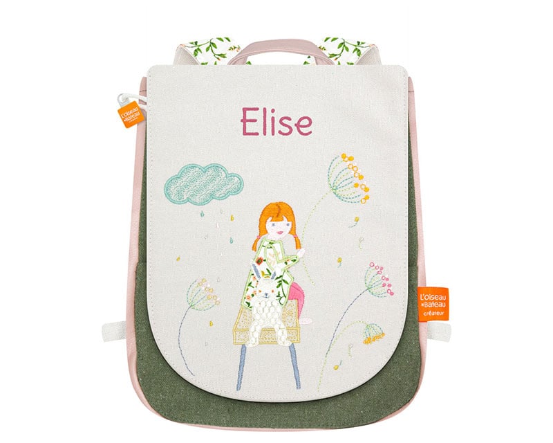 Sac à dos pour enfant personnalisé - La fille et le lapin