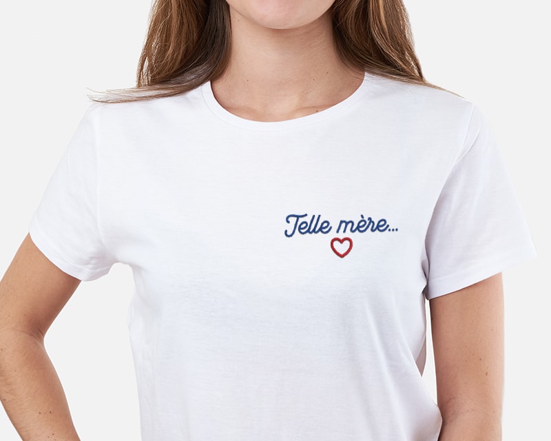 T-shirts brodés Maman et Enfant - Coeur