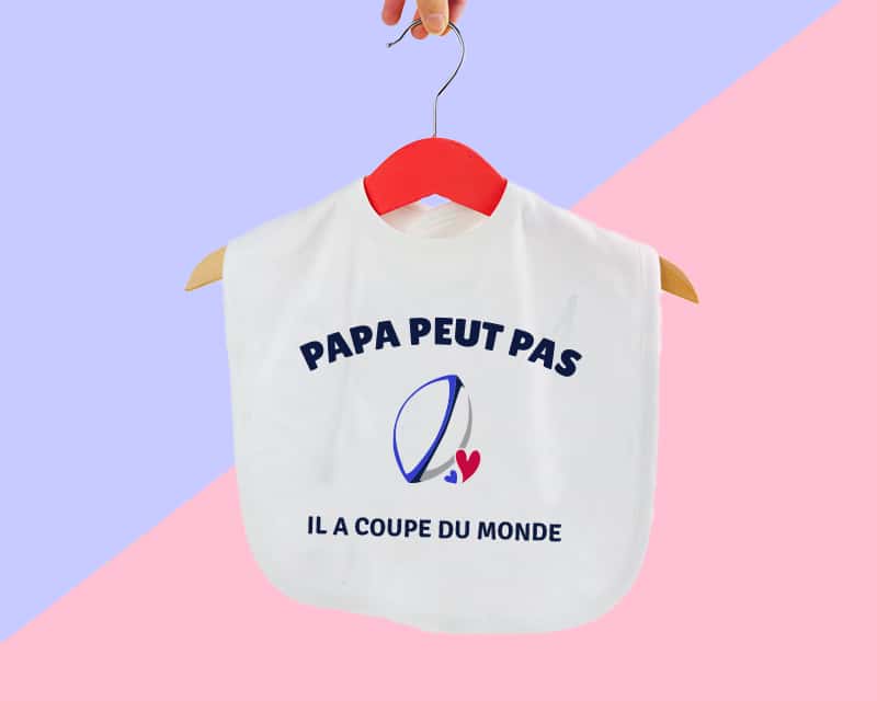 Bavoir bébé personnalisé - Rugby