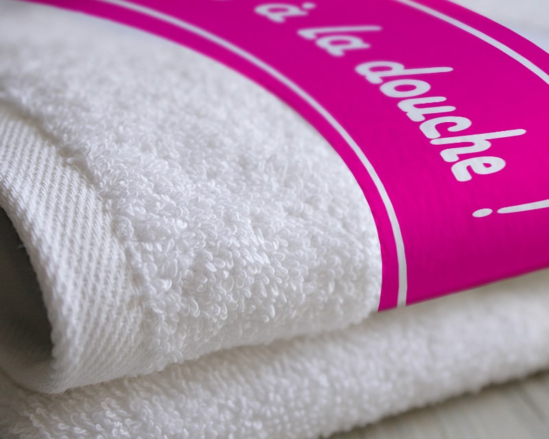 Serviette de bain Personnalisable - À la douche - Rose