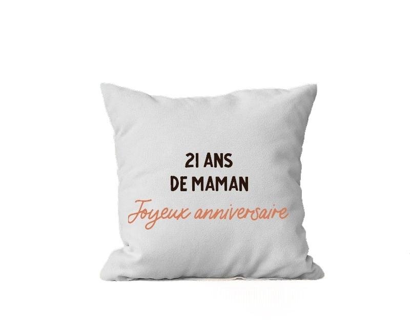 Coussin message maman 21 ans