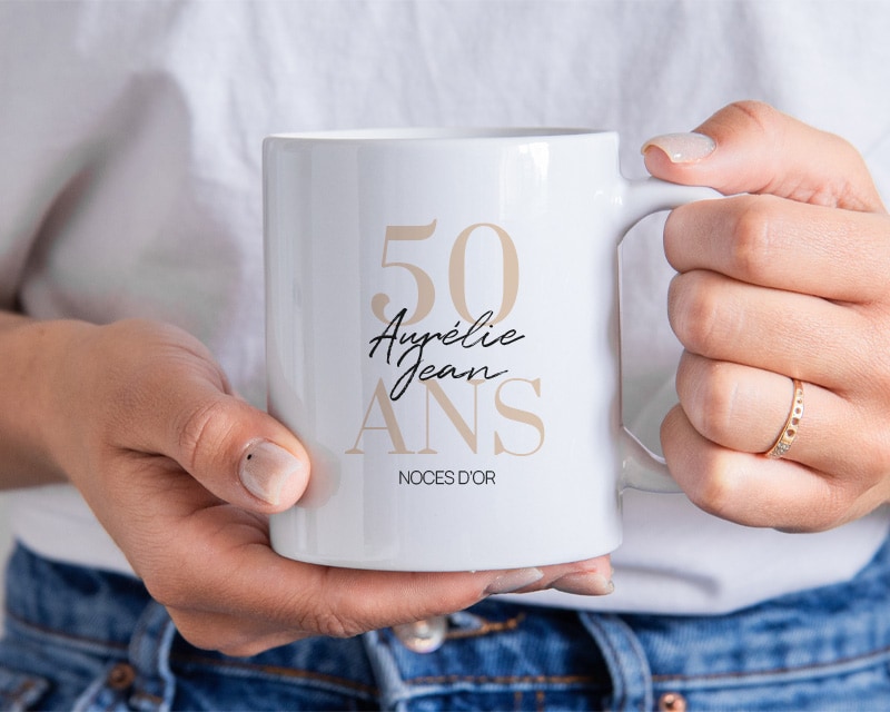 Mug personnalisé anniversaire de mariage - Noces d'Or