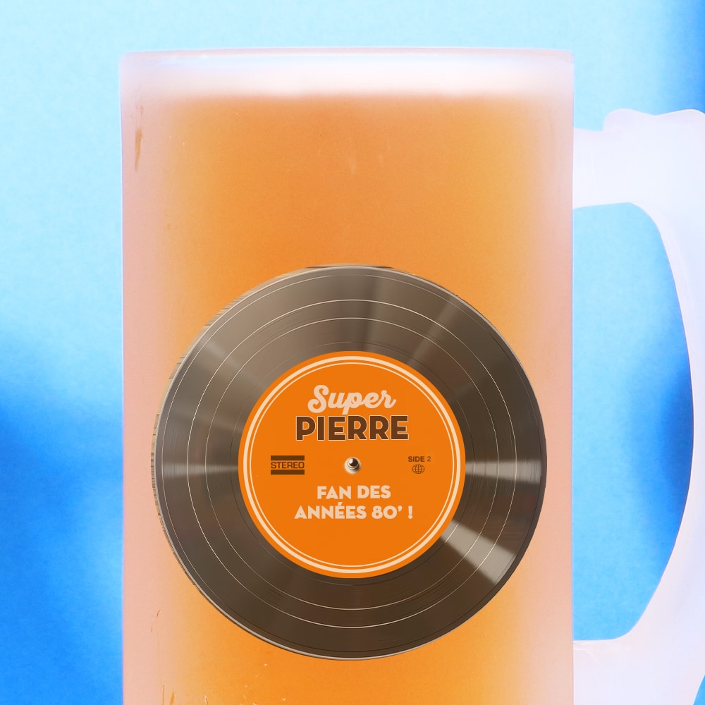 Chope bière personnalisé - Retro Vinyle