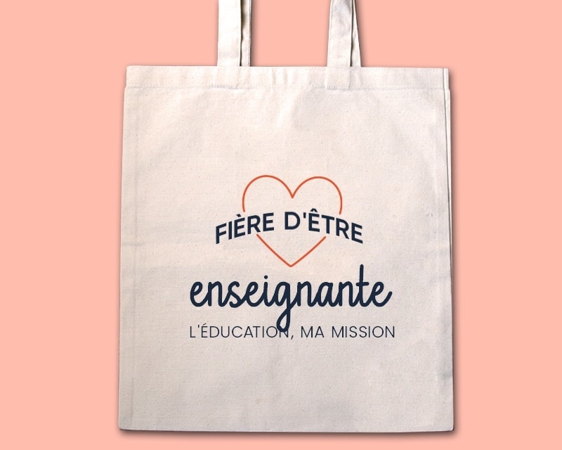 Tote bag personnalisable - Fière d'être enseignante