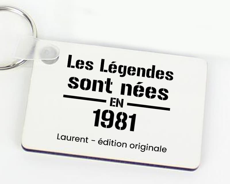 Porte-clés personnalisé - Les Légendes sont nées en 1981