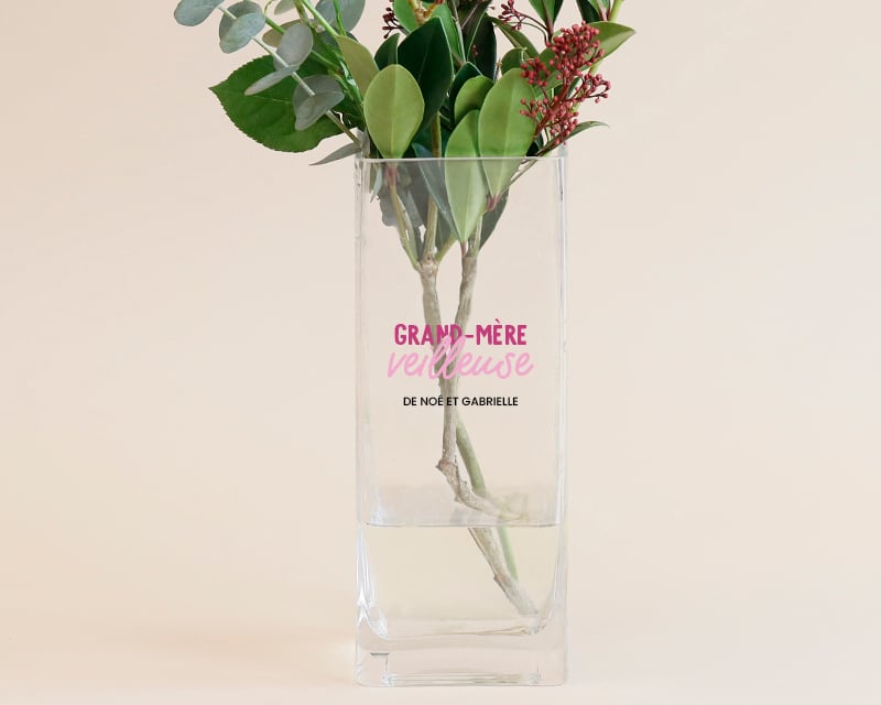 Vase personnalisé cubique - Grand mère-veilleuse