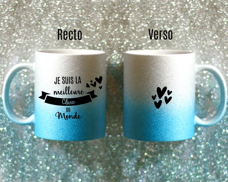 Mug personnalisé à paillettes - Meilleure du monde