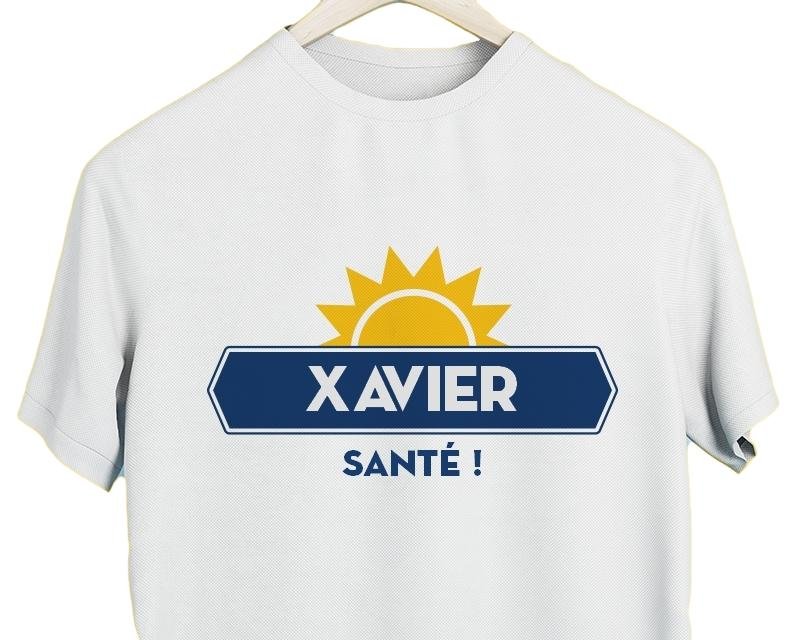 T-shirt blanc homme personnalisé pour un Xavier