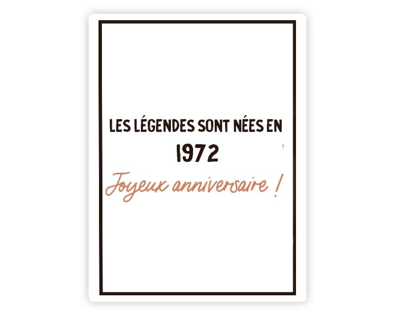 Bouteille de champagne message générique année 1972