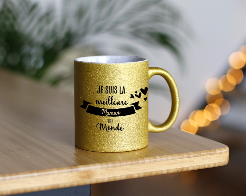 Mug personnalisé à paillettes - Meilleure du monde