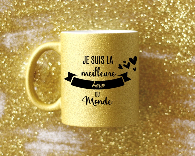 Mug personnalisé à paillettes - Meilleure du monde