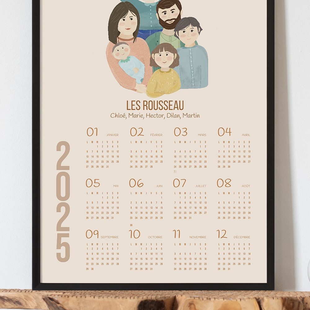 Calendrier personnalisé - Portrait de Famille