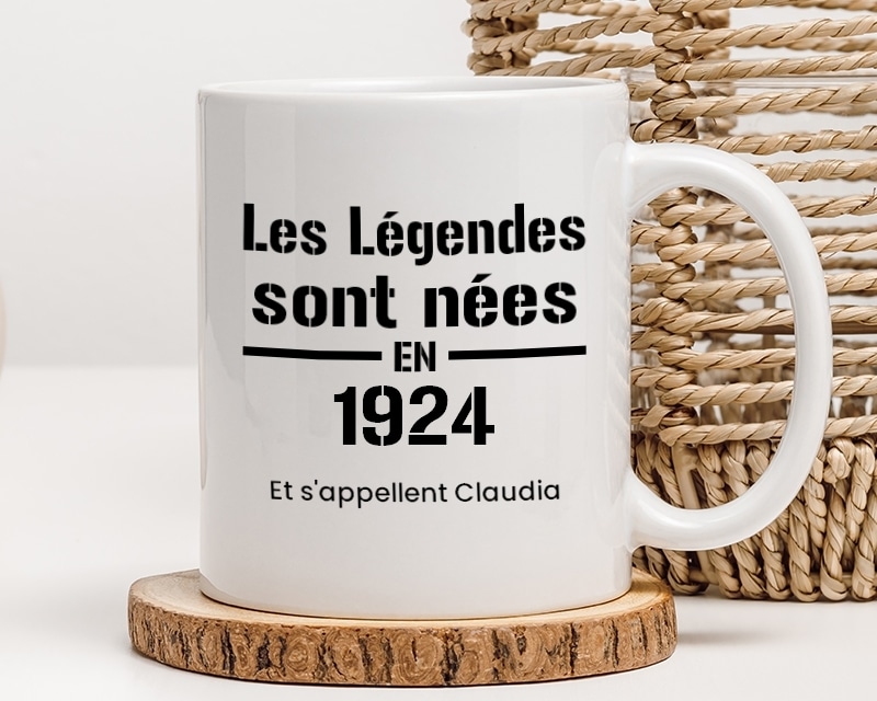 Mug personnalisé - Les Légendes sont nées en 1924