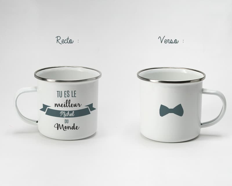 Mug émaillé personnalisé homme - Meilleur du monde