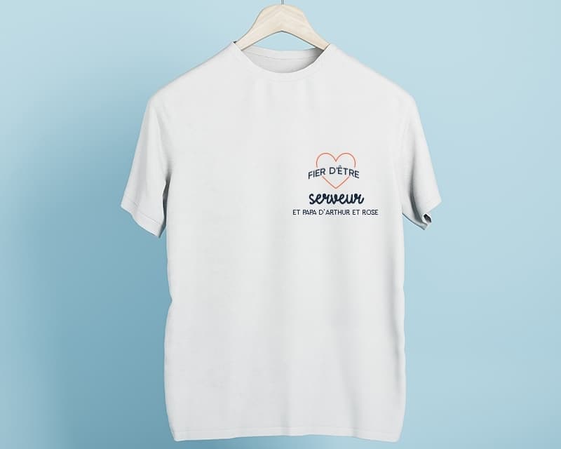 Tee shirt personnalisé homme - Fier d'être serveur