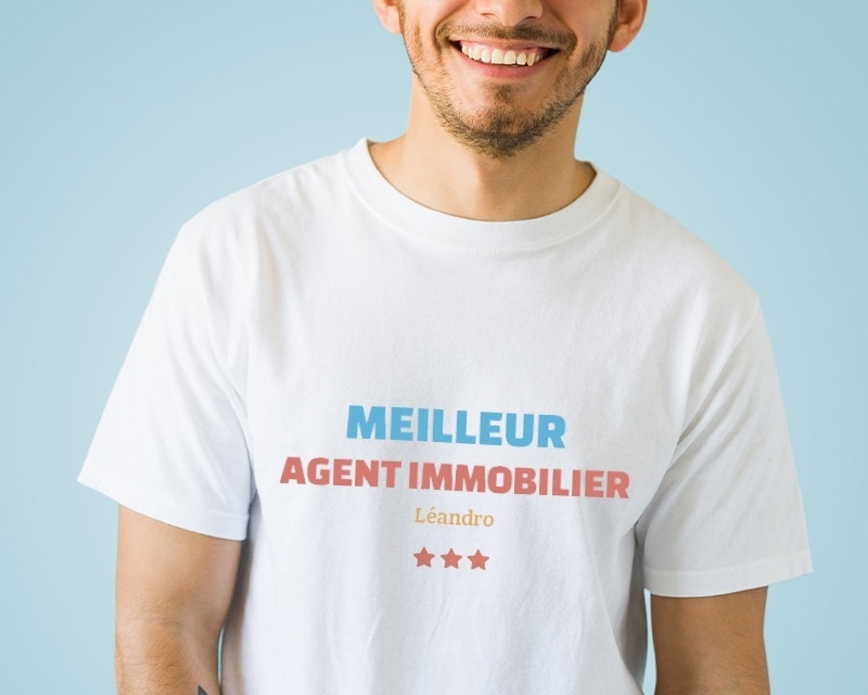 Tee shirt personnalisé homme - Meilleur Agent immobilier