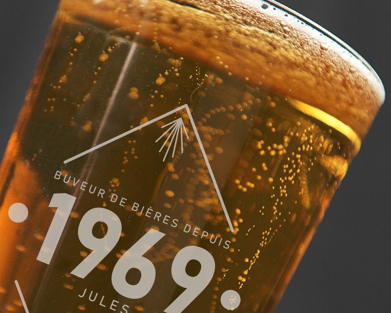 Verre à bière pinte année année 1934
