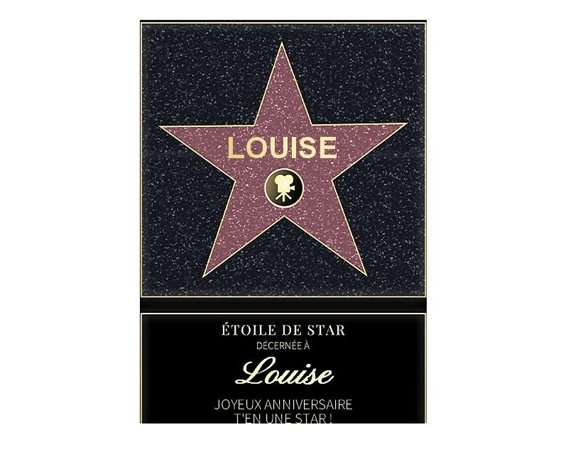 Affiche etoile de star personnalisée pour une Louise