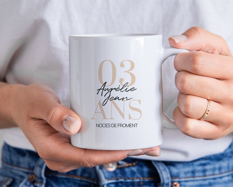 Mug personnalisé anniversaire de mariage - Noces de Froment