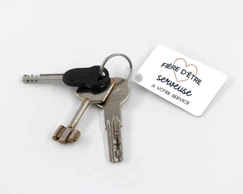 Porte-clés personnalisable - Fière d'être serveuse