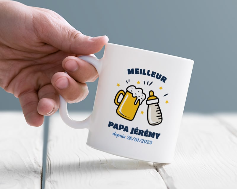 Mug personnalisé jeune papa - Chacun son biberon