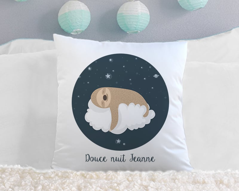 Coussin personnalisé enfant - Paresseux