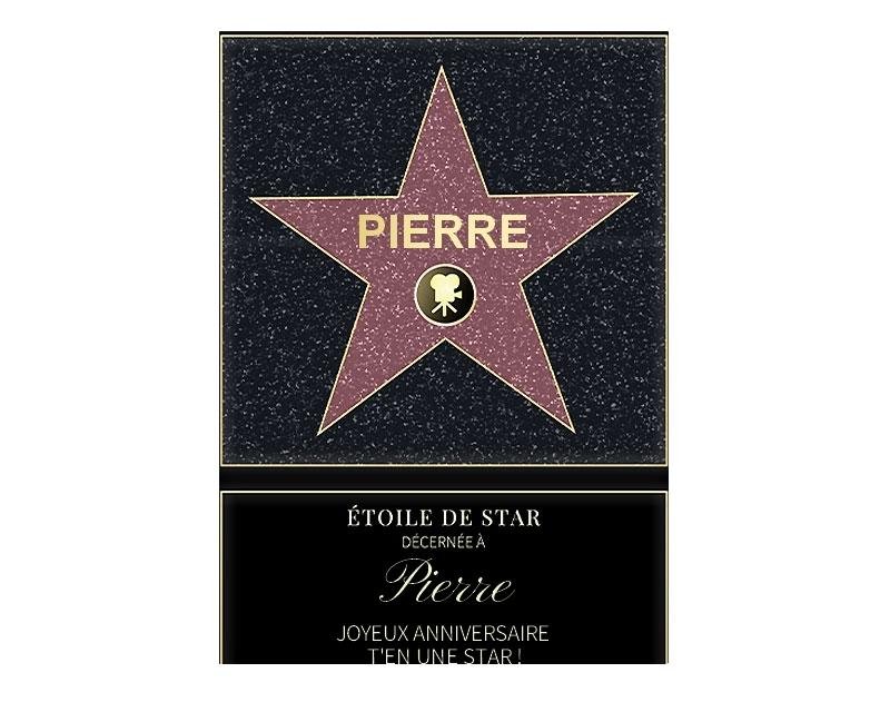 Affiche etoile de star personnalisée pour un Pierre