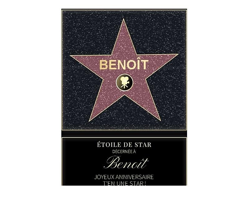 Affiche etoile de star personnalisée pour un Benoît