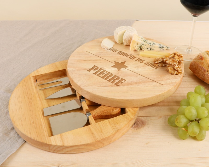 Set à fromage personnalisé en bois - Prénom