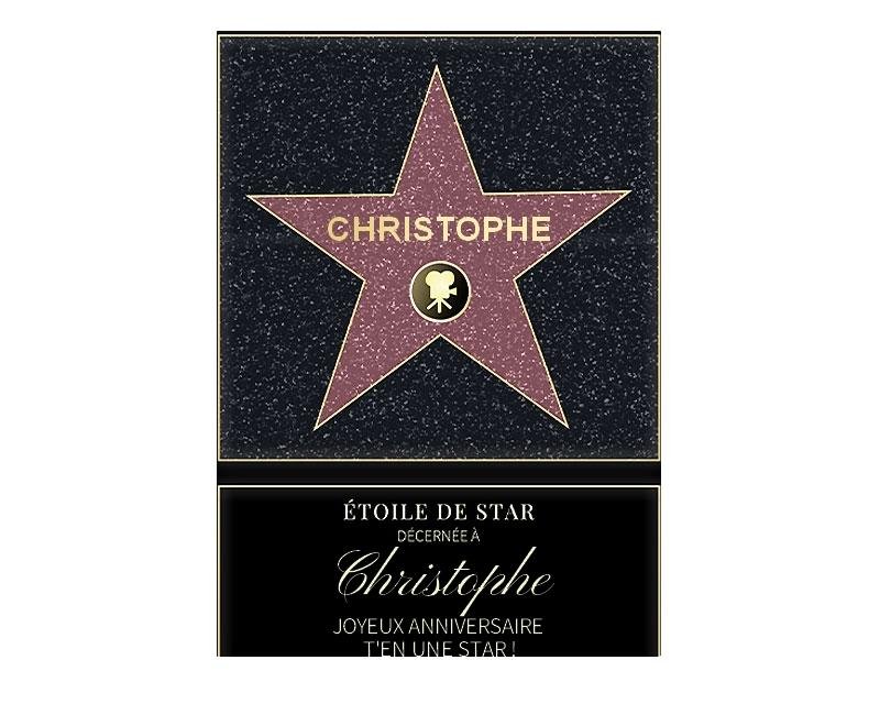 Affiche etoile de star personnalisée pour un Christophe