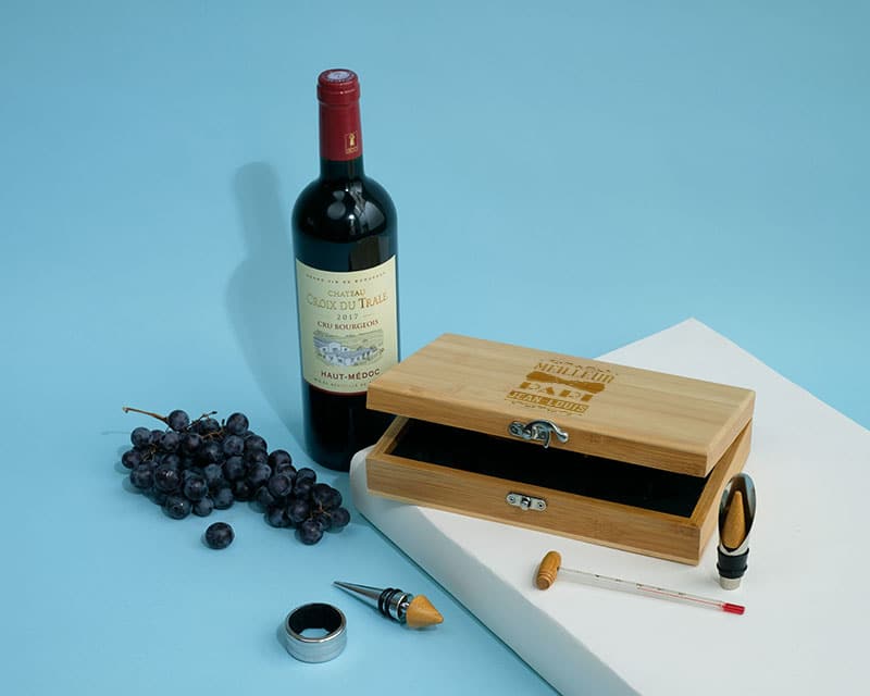 Coffret sommelier personnalisé - 5 accessoires - Meilleur Grand-Père