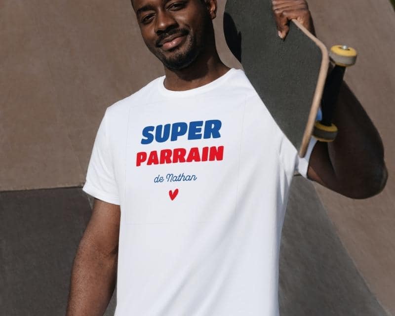 T shirt homme personnalis Super Parrain avec pr nom ou message