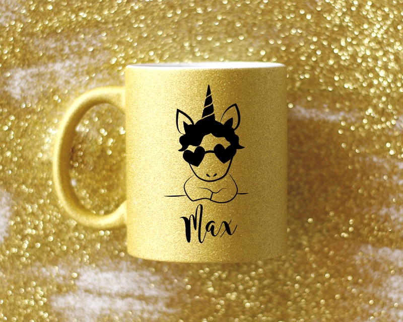 Mug personnalisé à paillettes - Licorne