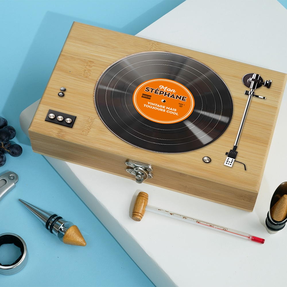 Coffret sommelier personnalisé - Retro Vinyle