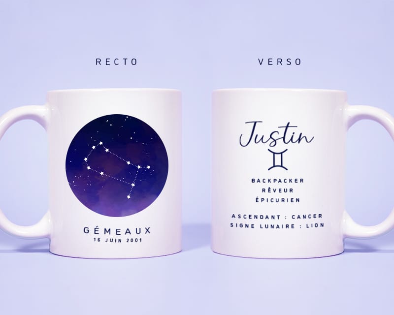 Mug personnalisé Constellation - Gémeaux