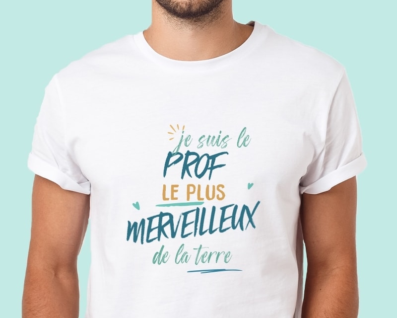 T-shirt homme personnalisé message - Prof le plus