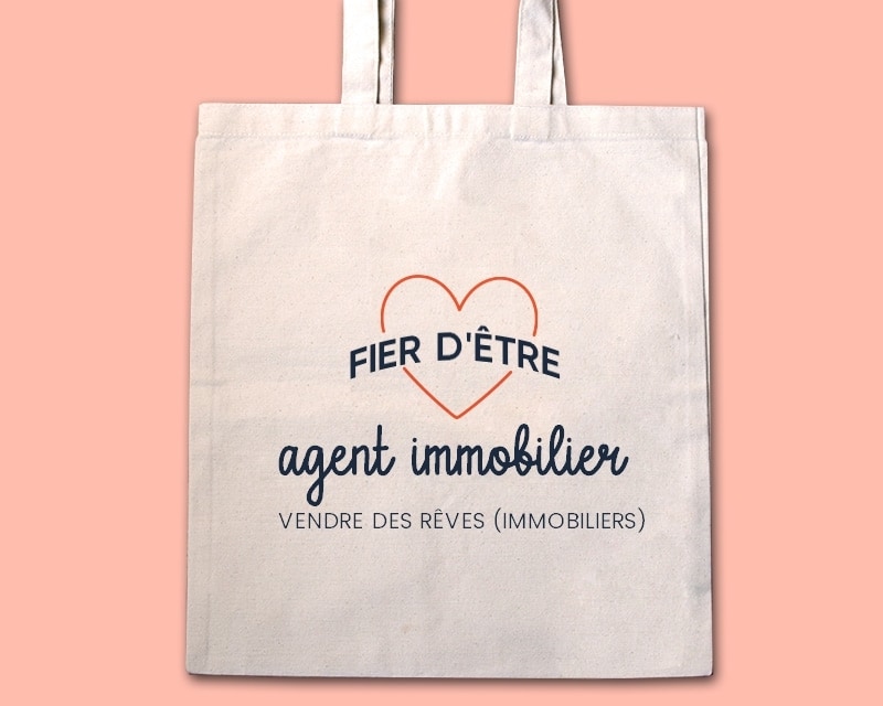 Tote bag personnalisable - Fier d'être agent immobilier