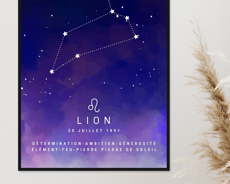 Affiche personnalisée Constellation - Lion