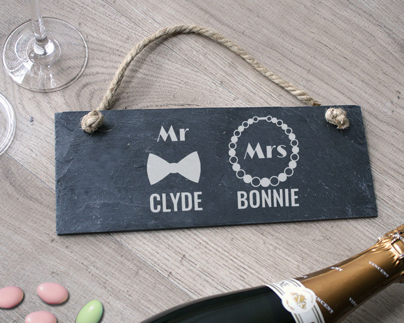 Plaque de porte personnalisée - Mr & Mrs